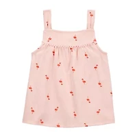Carter's Flamingo Toddler Girls Square Neck Sleeveless Tank Top