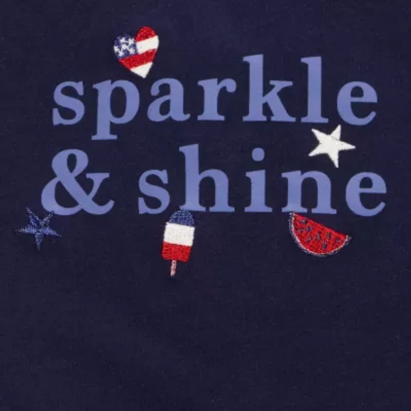 Carter's Americana Toddler Girls Round Neck Short Sleeve Regular Fit Graphic T-Shirt