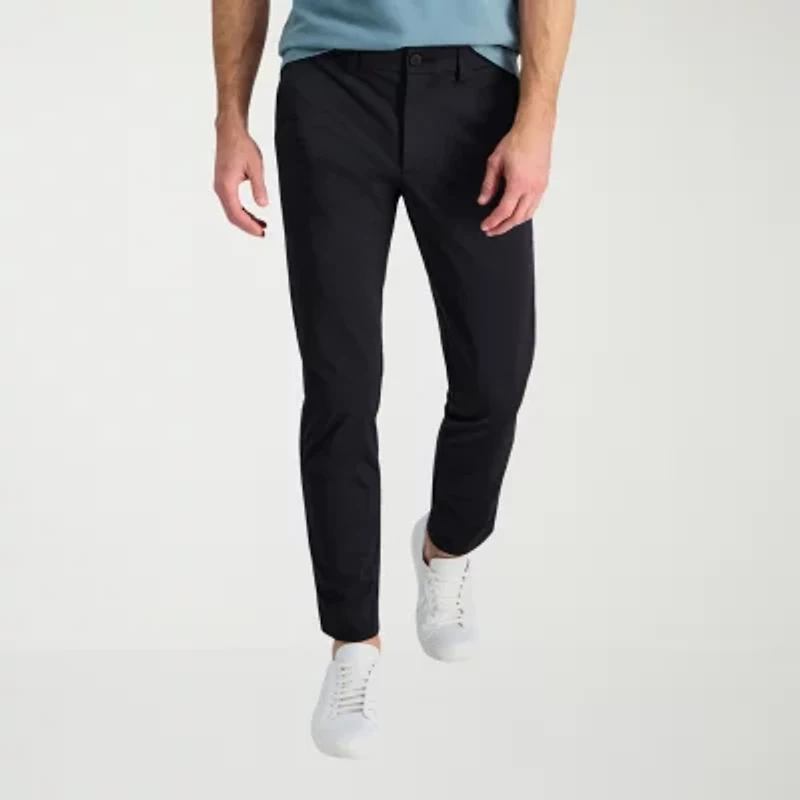 Haggar Sport Travel Performance Mens Comfort Waistband Straight Fit Flat Front Pant