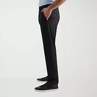 Haggar Sport Travel Performance Mens Comfort Waistband Straight Fit Flat Front Pant