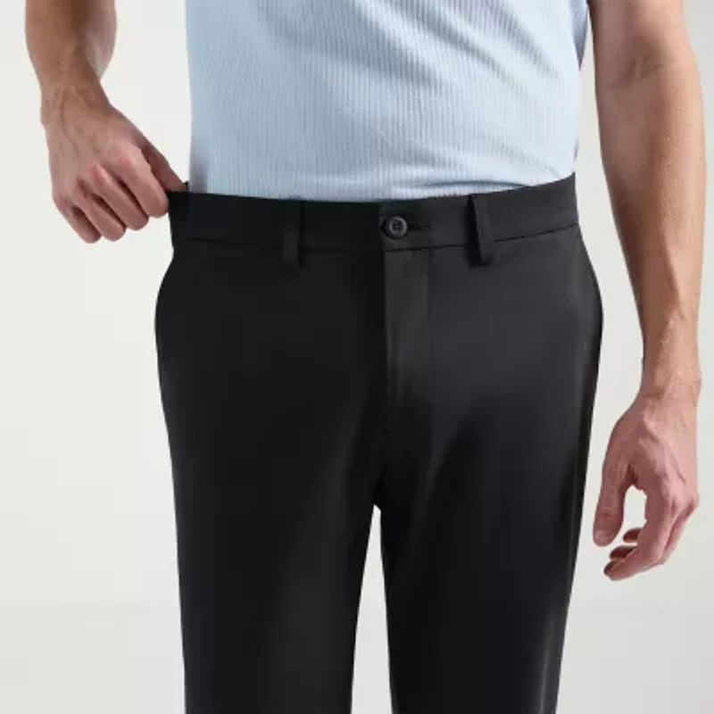 Haggar Sport Travel Performance Mens Comfort Waistband Straight Fit Flat Front Pant