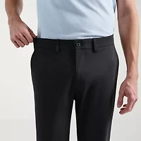 Haggar Sport Travel Performance Mens Comfort Waistband Straight Fit Flat Front Pant