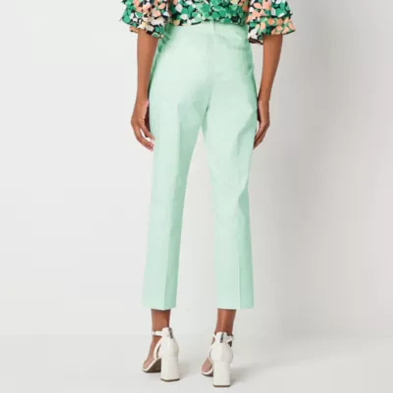 Liz Claiborne Emma Cotton Sateen Womens Ankle Mid Rise Pant
