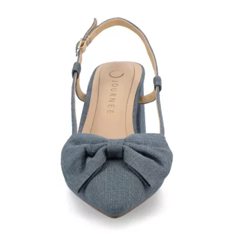 Journee Collection Tailynn Womens Pointed Closed Toe Block Heel Pumps