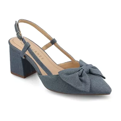 Journee Collection Tailynn Womens Pointed Closed Toe Block Heel Pumps
