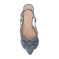 Journee Collection Tailynn Womens Pointed Closed Toe Block Heel Pumps