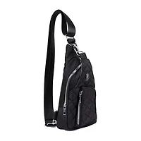 Julia Buxton Nylon Quilted Sling Womens Adjustable Straps Backpack