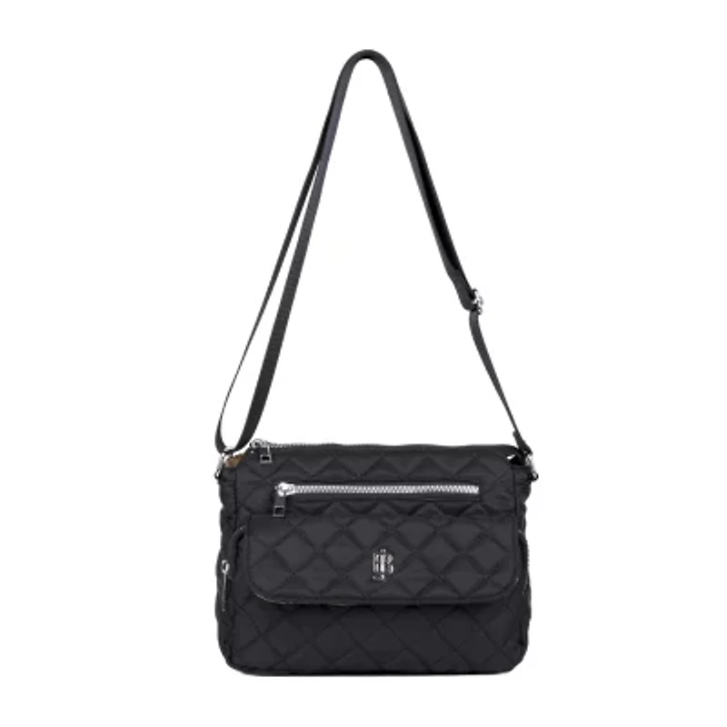 Julia Buxton Nylon Organizer Crossbody Messenger Bag