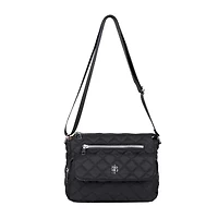 Julia Buxton Nylon Organizer Crossbody Messenger Bag