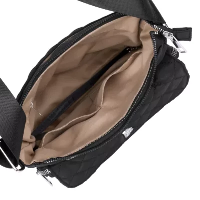 Julia Buxton Nylon Organizer Crossbody Messenger Bag