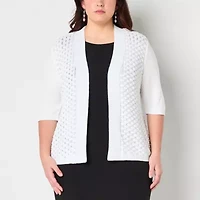 Perceptions Womens Elbow Sleeve Shrug Plus