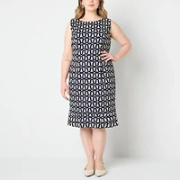 Maya Brooke Womens Jacket Dress Plus