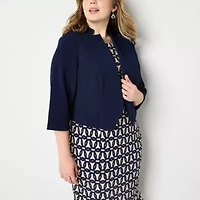 Maya Brooke Womens Jacket Dress Plus