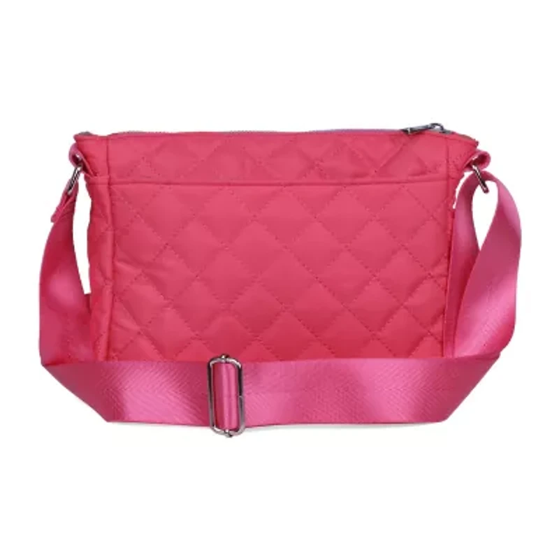 Julia Buxton Nylon Quilted Organizer Crossbody Bag