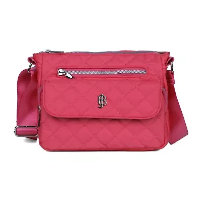 Julia Buxton Nylon Quilted Organizer Crossbody Bag