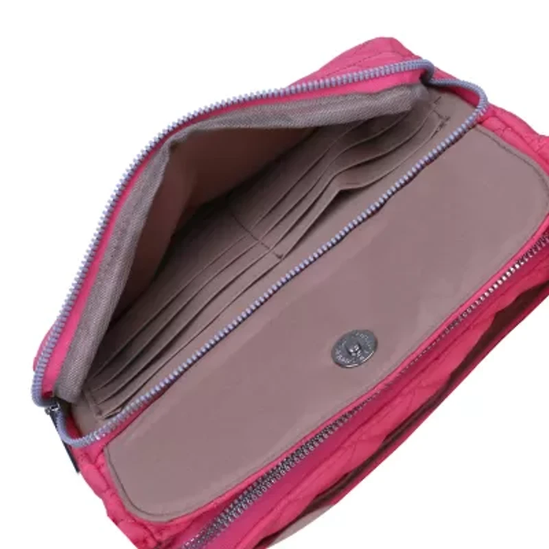 Julia Buxton Nylon Quilted Organizer Crossbody Bag