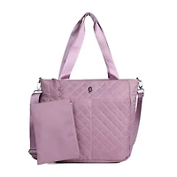 Julia Buxton Quilted Nylon  With Wristlet Tote Bag