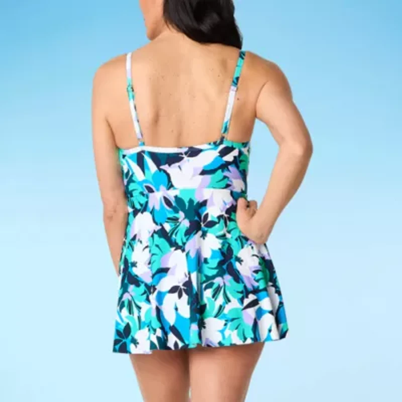 Liz Claiborne Womens Floral Swim Dress