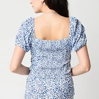 by&by Womens Short Sleeve Juniors Crop Top