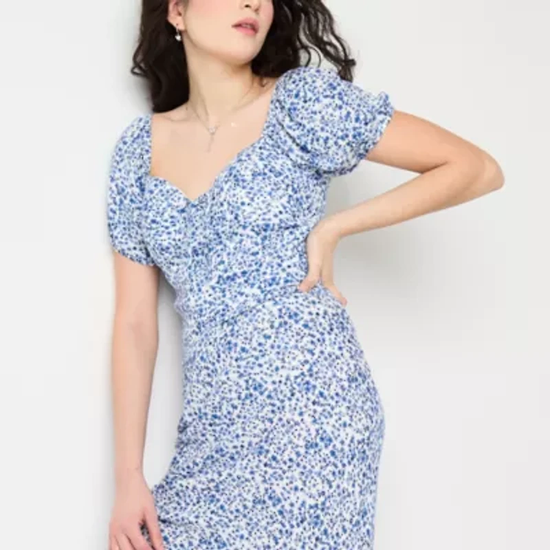 by&by Womens Short Sleeve Juniors Crop Top
