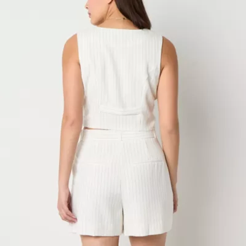 by&by Womens V Neck Sleeveless Juniors Vest