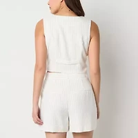 by&by Womens V Neck Sleeveless Juniors Vest