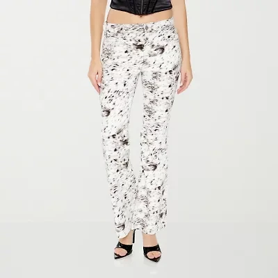 Forever 21 - Juniors Animal Print Womens Low Rise Flare Leg Jean