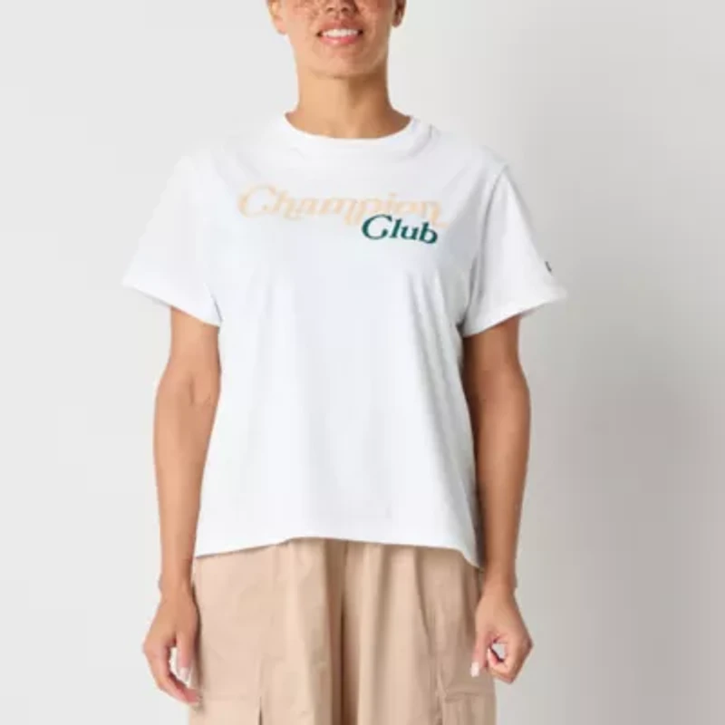 Champion Womens Crew Neck Short Sleeve Regular Fit Graphic T-Shirt