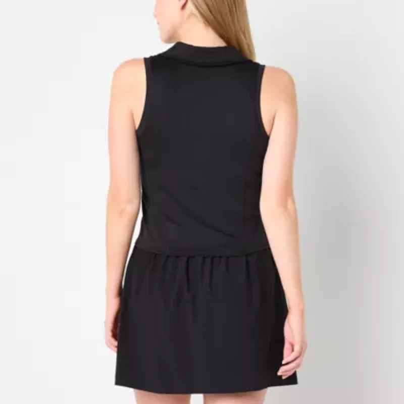 Xersion Everultra-Lite Womens Sleeveless Zip Polo Shirt