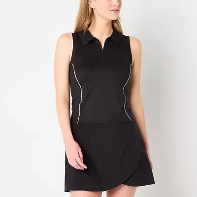 Xersion Everultra-Lite Womens Sleeveless Zip Polo Shirt