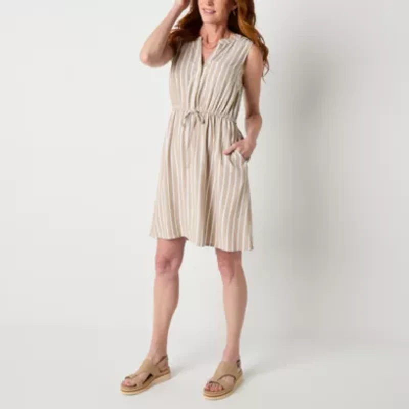 St. John's Bay Womens Sleeveless Shift Dress