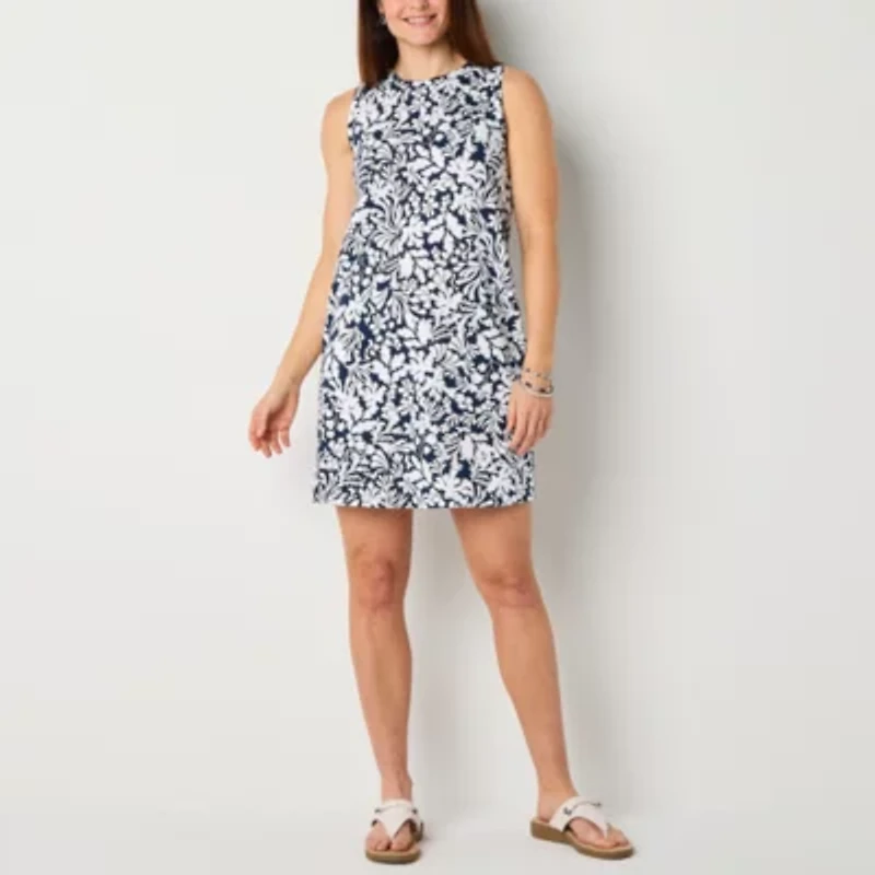 St. John's Bay Womens Sleeveless Shift Dress
