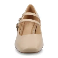 Journee Collection Nally Womens Square Block Heel Pumps