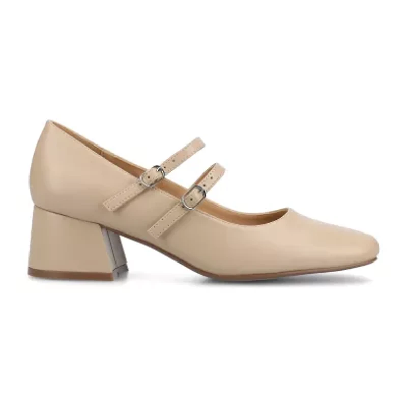 Journee Collection Nally Womens Square Block Heel Pumps