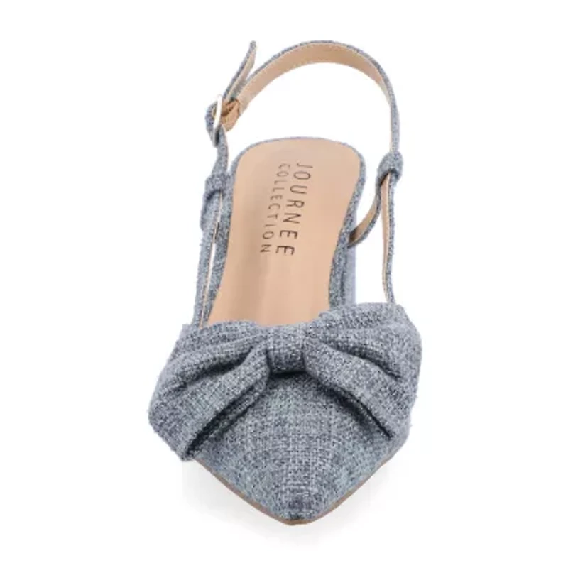 Journee Collection Tailynn Womens Pointed Closed Toe Block Heel Pumps