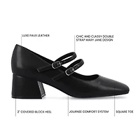 Journee Collection Nally Womens Square Closed Toe Block Heel Pumps