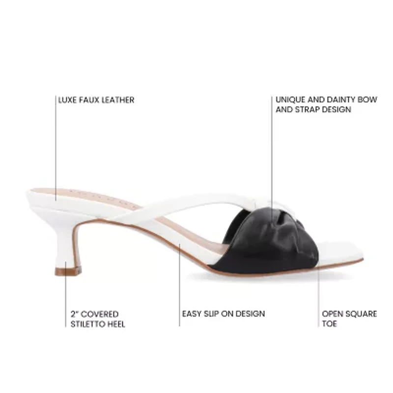 Journee Collection Starling Womens Square Open Toe Kitten Heel Pumps