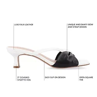 Journee Collection Starling Womens Square Open Toe Kitten Heel Pumps