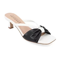 Journee Collection Starling Womens Square Open Toe Kitten Heel Pumps