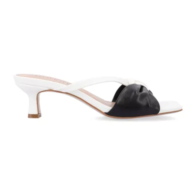 Journee Collection Starling Womens Square Open Toe Kitten Heel Pumps