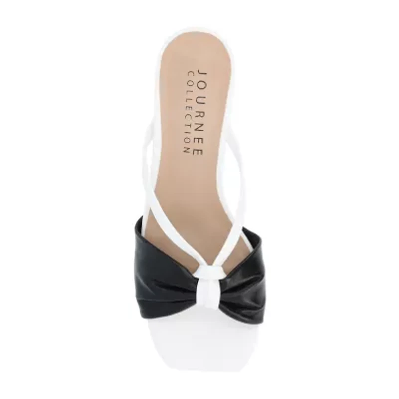 Journee Collection Starling Womens Square Open Toe Kitten Heel Pumps