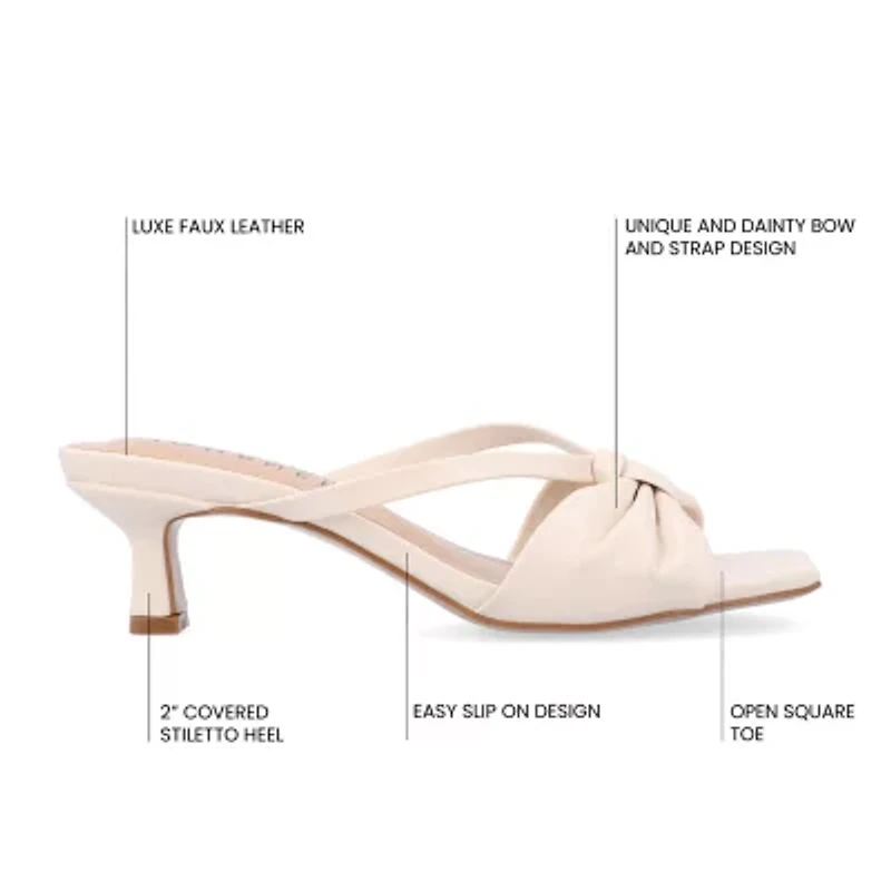 Journee Collection Starling Womens Square Open Toe Kitten Heel Pumps