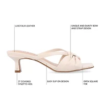 Journee Collection Starling Womens Square Open Toe Kitten Heel Pumps