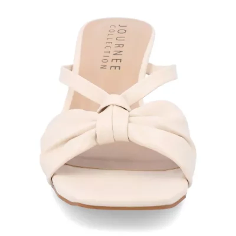 Journee Collection Starling Womens Square Open Toe Kitten Heel Pumps