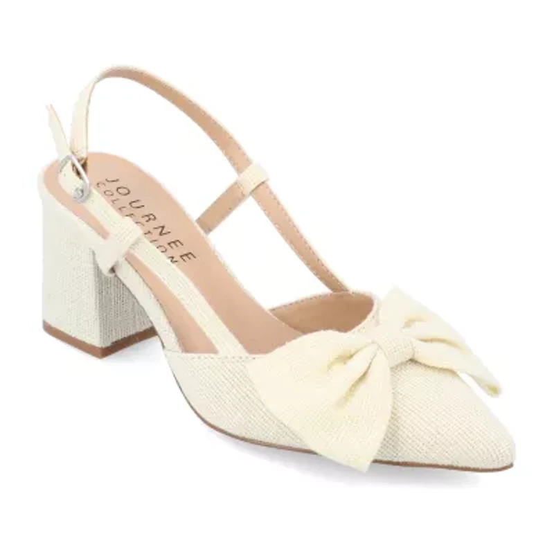 Journee Collection Tailynn Womens Pointed Closed Toe Block Heel Pumps