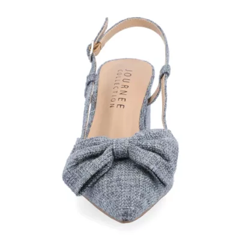 Journee Collection Tailynn Womens Pointed Closed Toe Block Heel Pumps