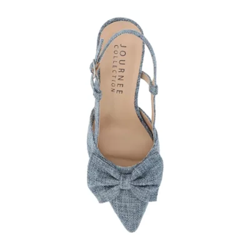 Journee Collection Tailynn Womens Pointed Closed Toe Block Heel Pumps