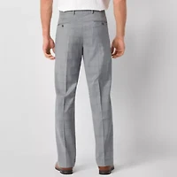 Stafford Mens Plaid Classic Fit Flat Front Suit Pant