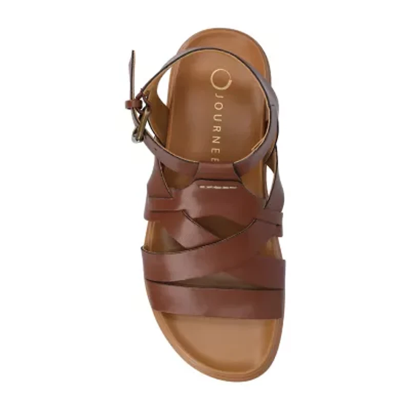 Journee Collection Womens Mistee Ankle Strap Flat Sandals