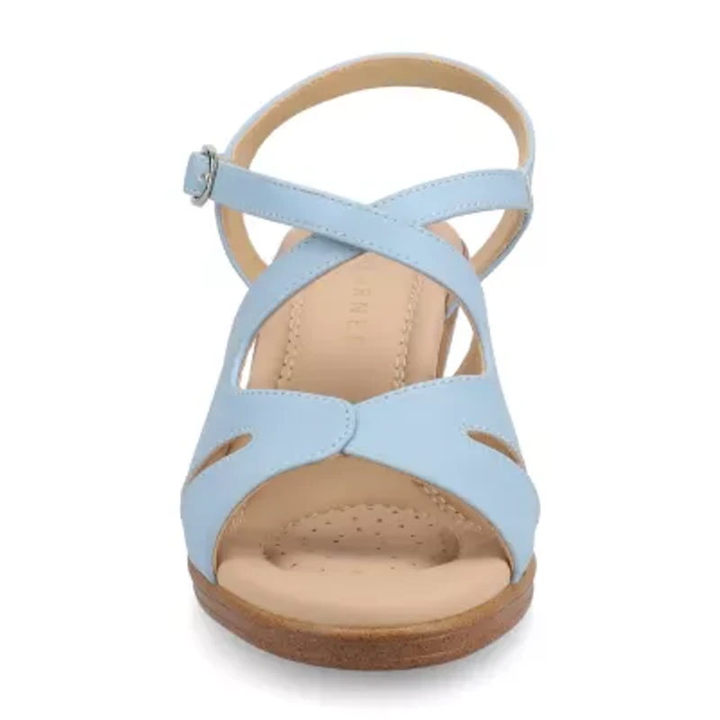 Journee Collection Womens Kedzieii Wedge Sandals